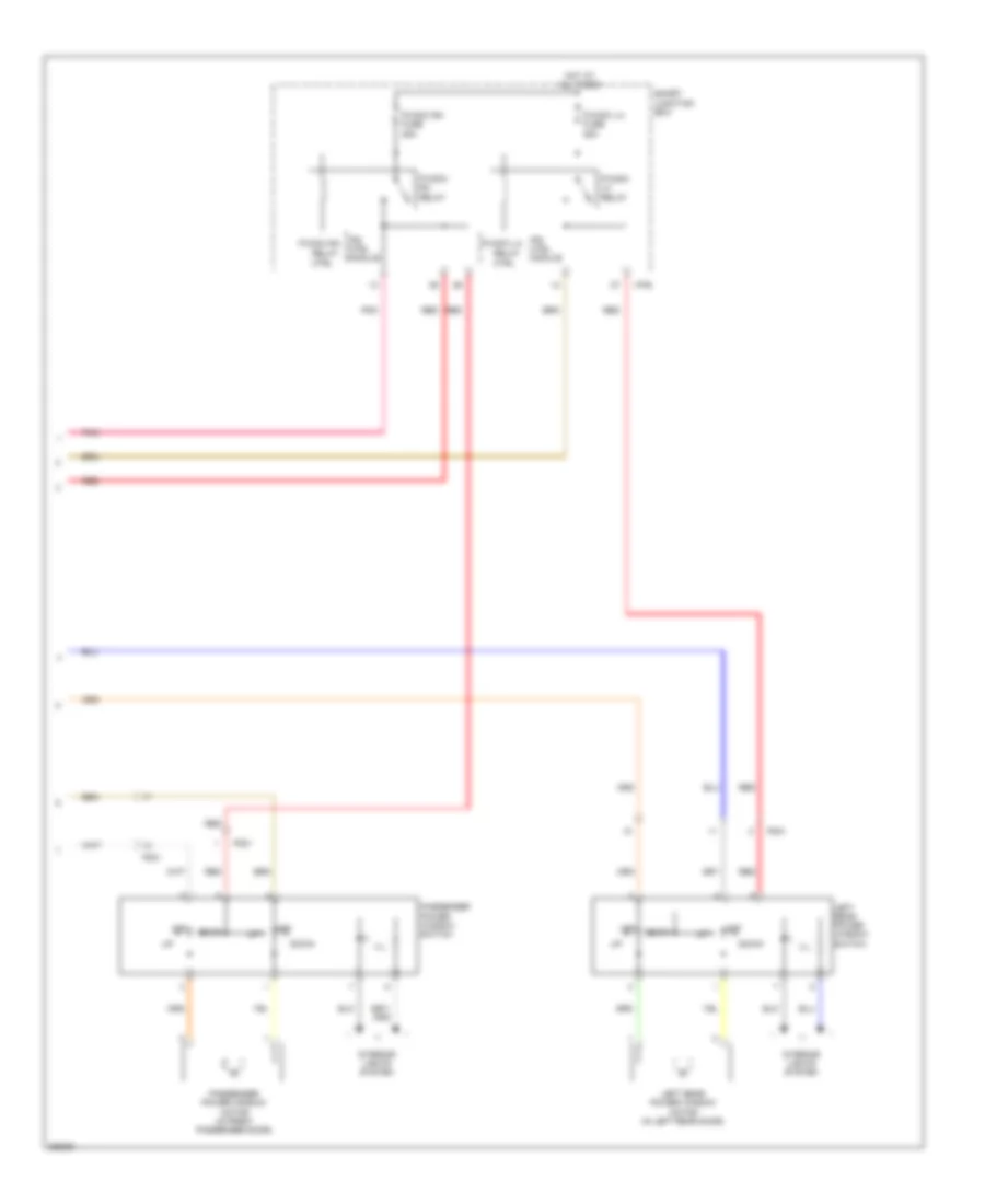 Электросхема стеклоподъемников, без Safety Power Windows without Central Door Locks (2 из 2) для Hyundai Elantra Limited 2012