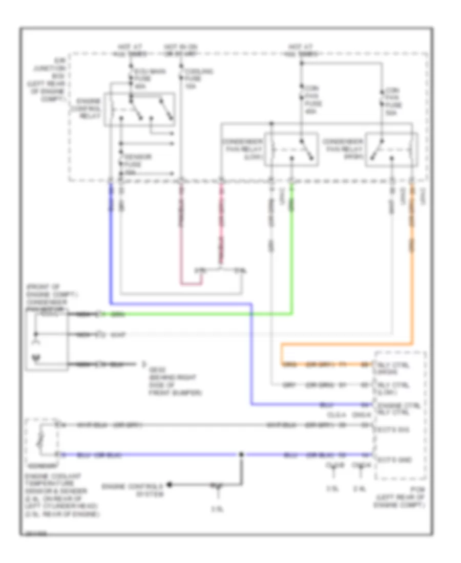 Электросхема системы охлаждения для Hyundai Santa Fe GLS 2012