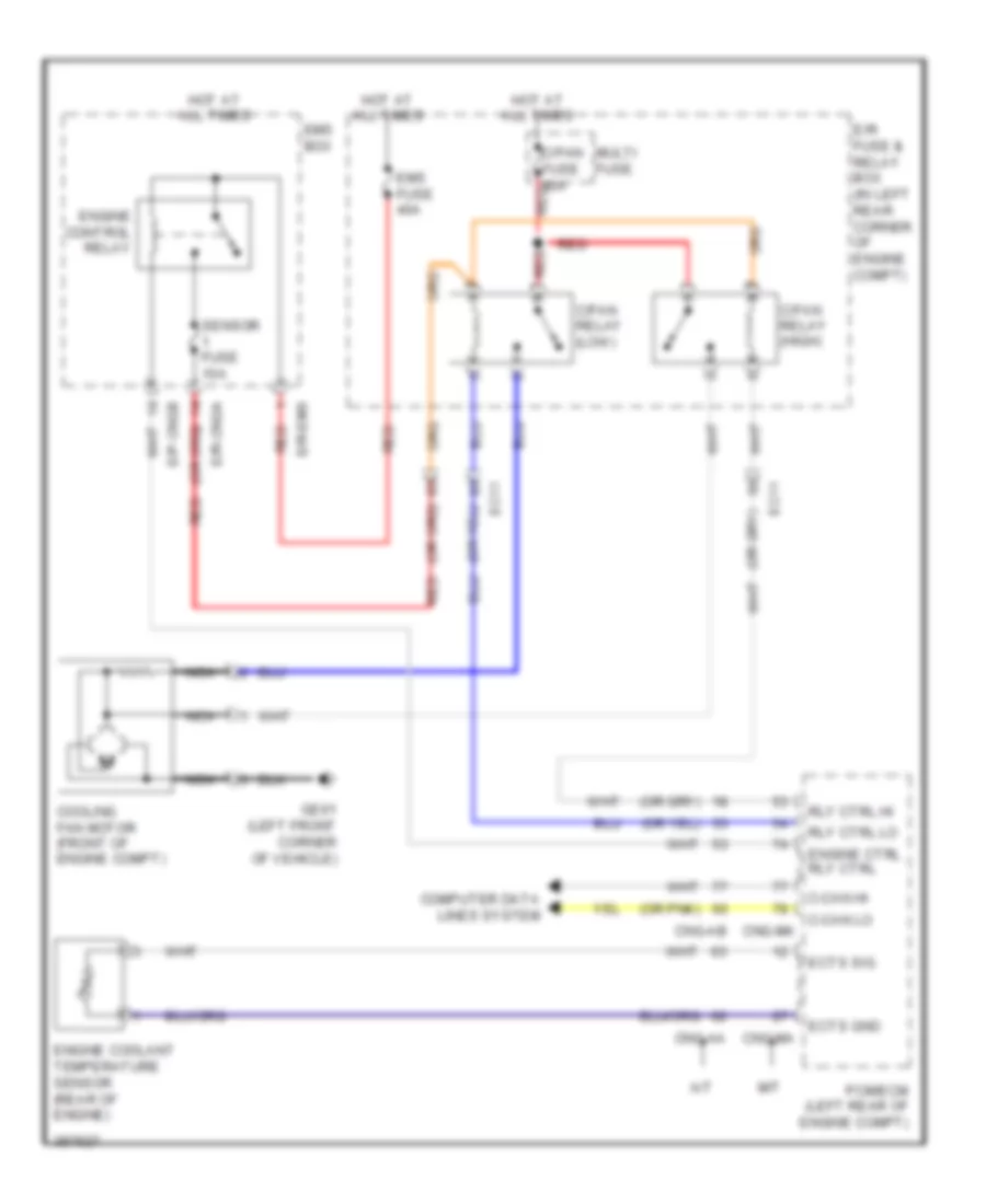 Электросхема системы охлаждения для Hyundai Elantra GS 2013