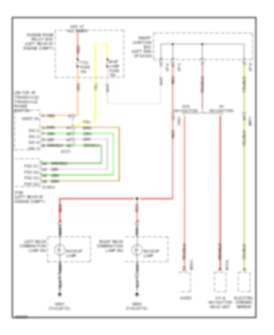Backup Lamps Wiring Diagram for Hyundai Santa Fe GLS 2013