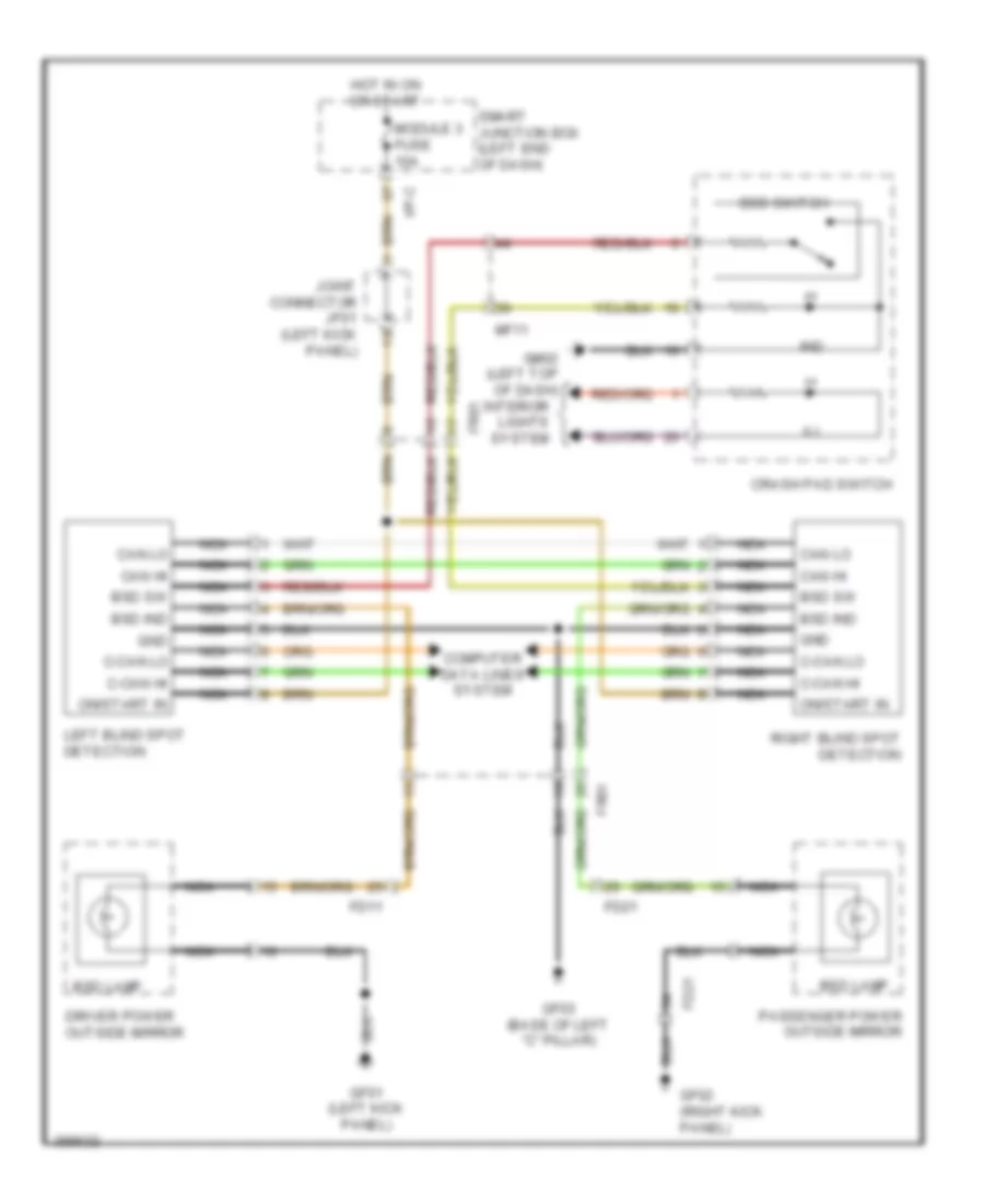 Blind Spot Monitoring Wiring Diagram for Hyundai Santa Fe GLS 2013