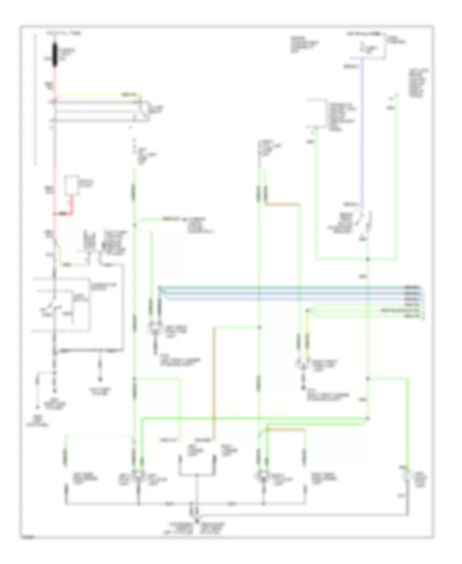 Exterior Lamps Wiring Diagram 1 of 2 for Hyundai Accent 1996