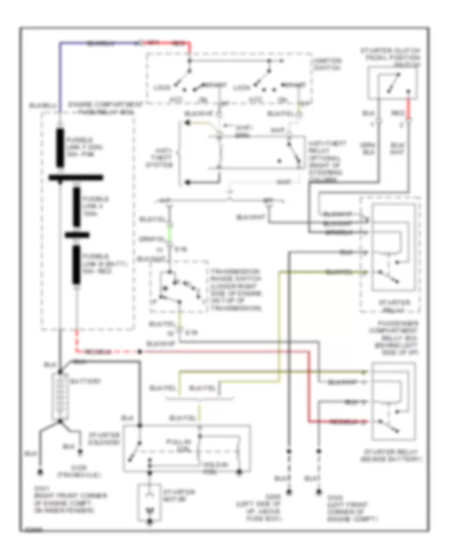 Starting Wiring Diagram for Hyundai Accent 1996