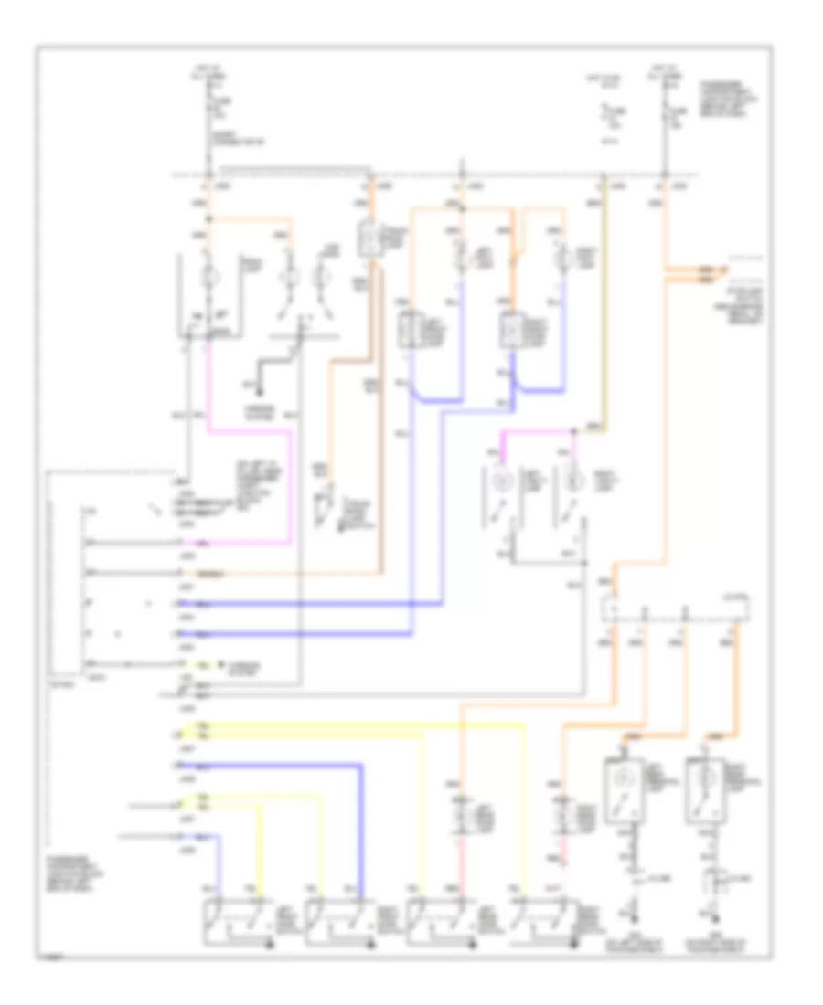Courtesy Lamps Wiring Diagram, without Sunroof for Hyundai XG350 2003