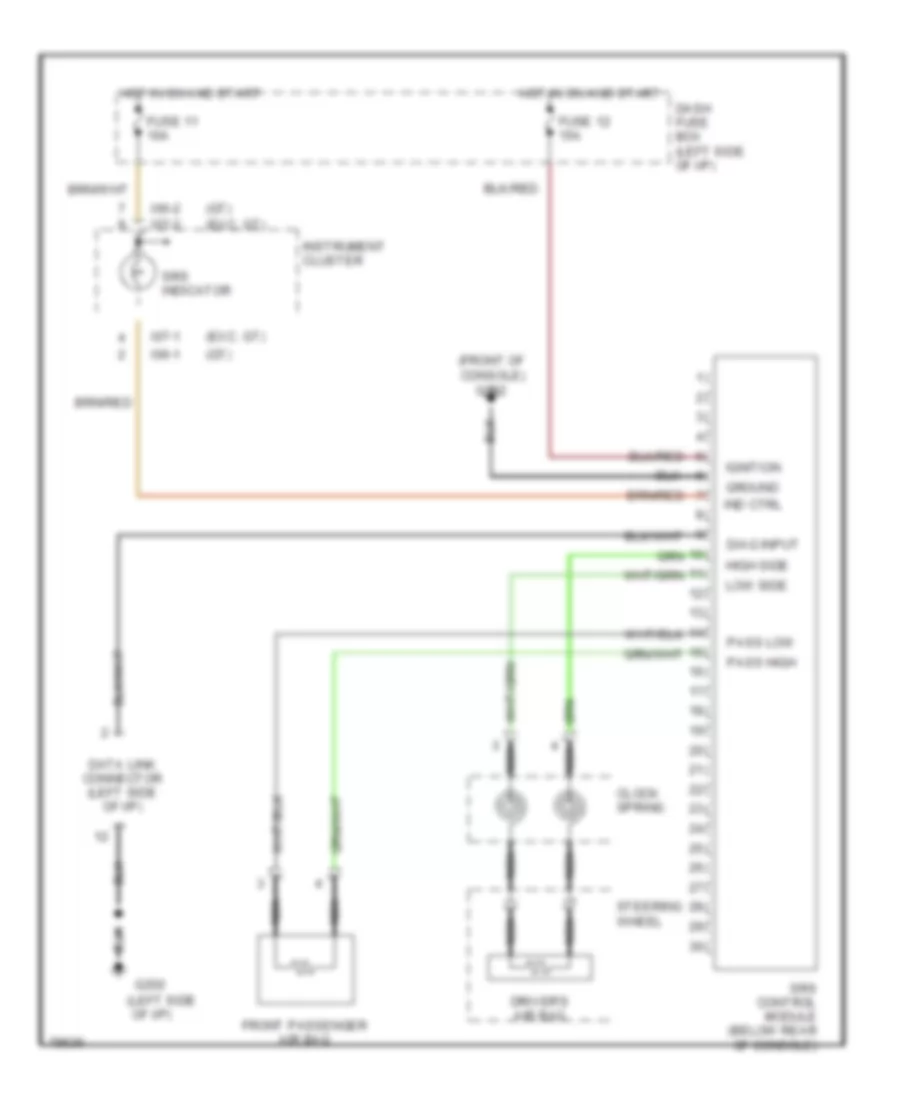 Supplemental Restraint Wiring Diagram for Hyundai Accent L 1996