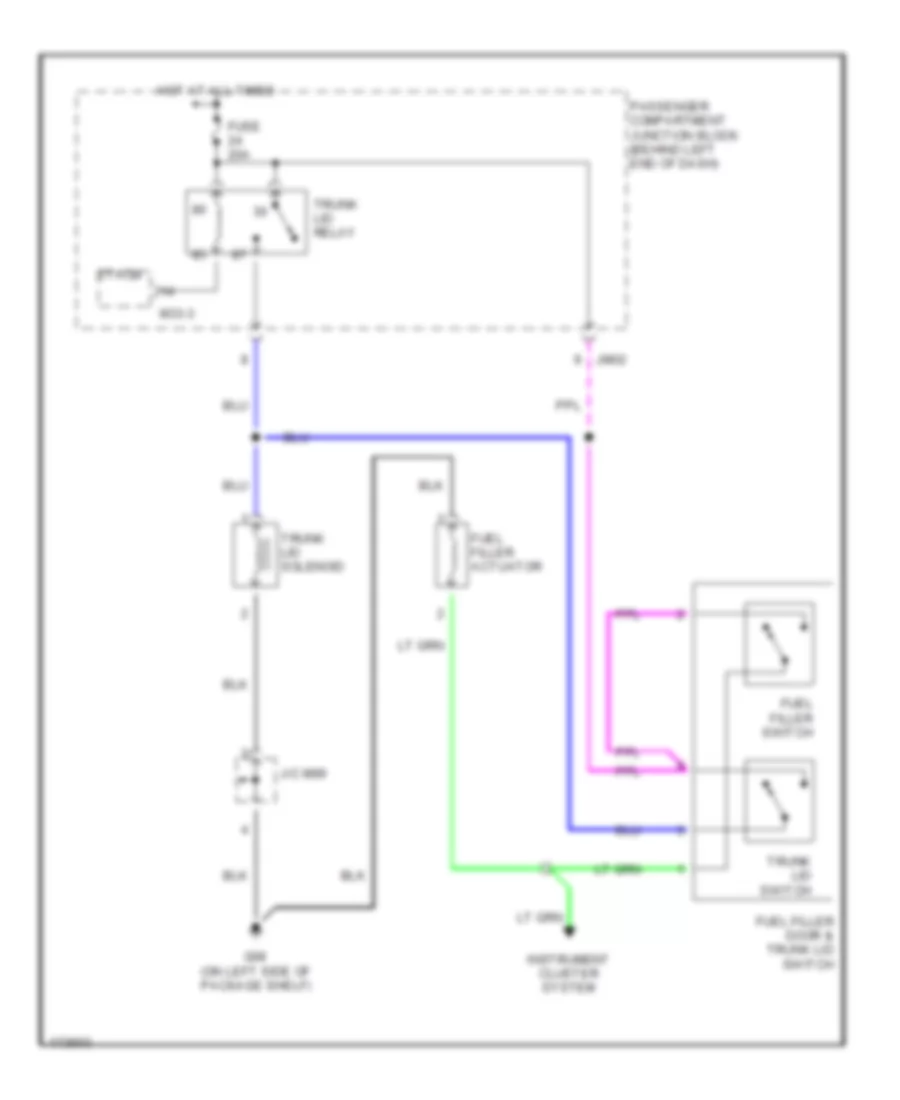 Trunk, Tailgate, Fuel Door Wiring Diagram for Hyundai XG350 L 2003