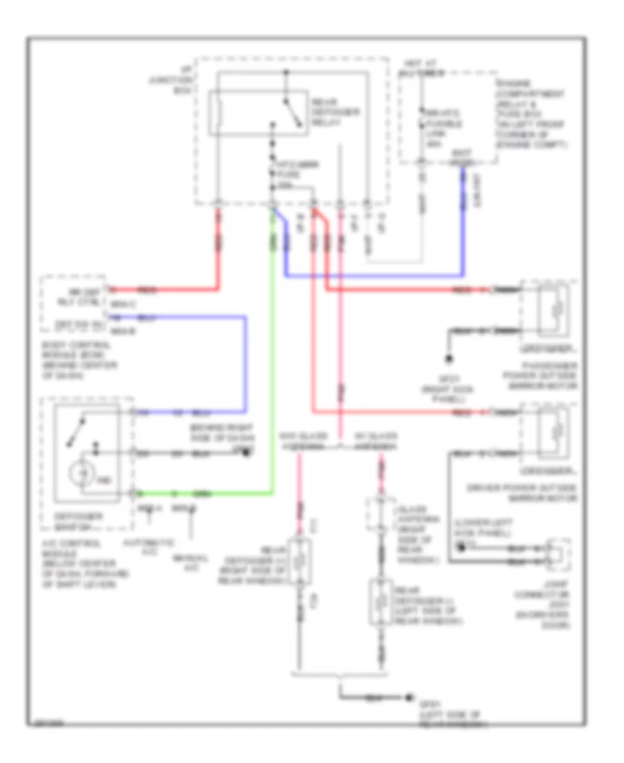 Defoggers Wiring Diagram for Hyundai Elantra GLS 2008