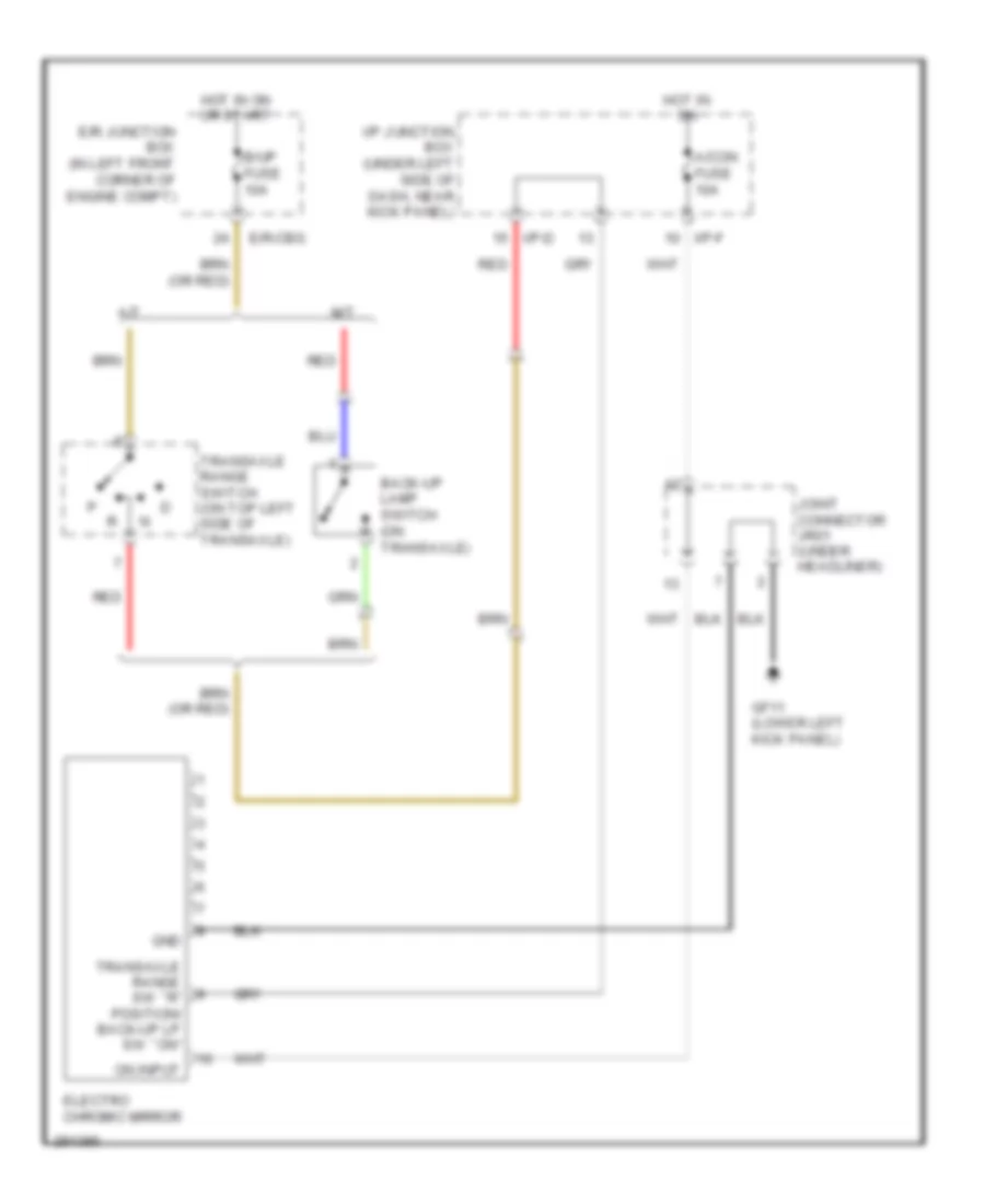 Electrochromic Mirror Wiring Diagram, without Home Link for Hyundai Elantra GLS 2008