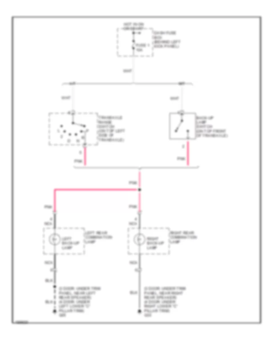 Back up Lamps Wiring Diagram for Hyundai Accent GL 2004