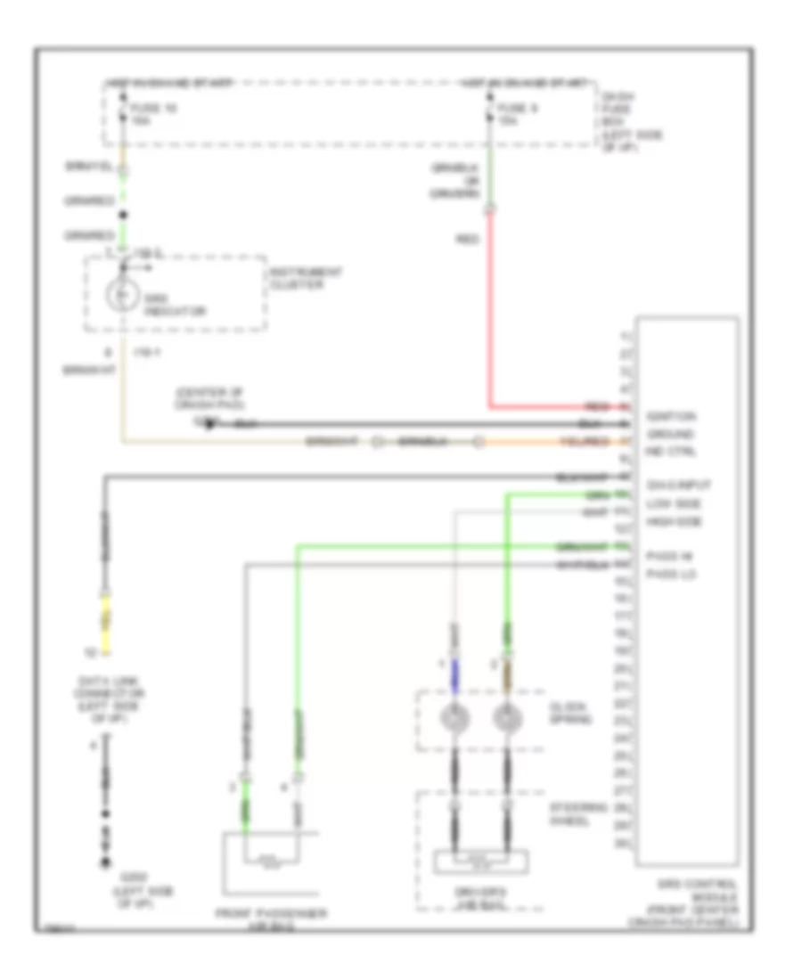 Supplemental Restraint Wiring Diagram for Hyundai Sonata 1996