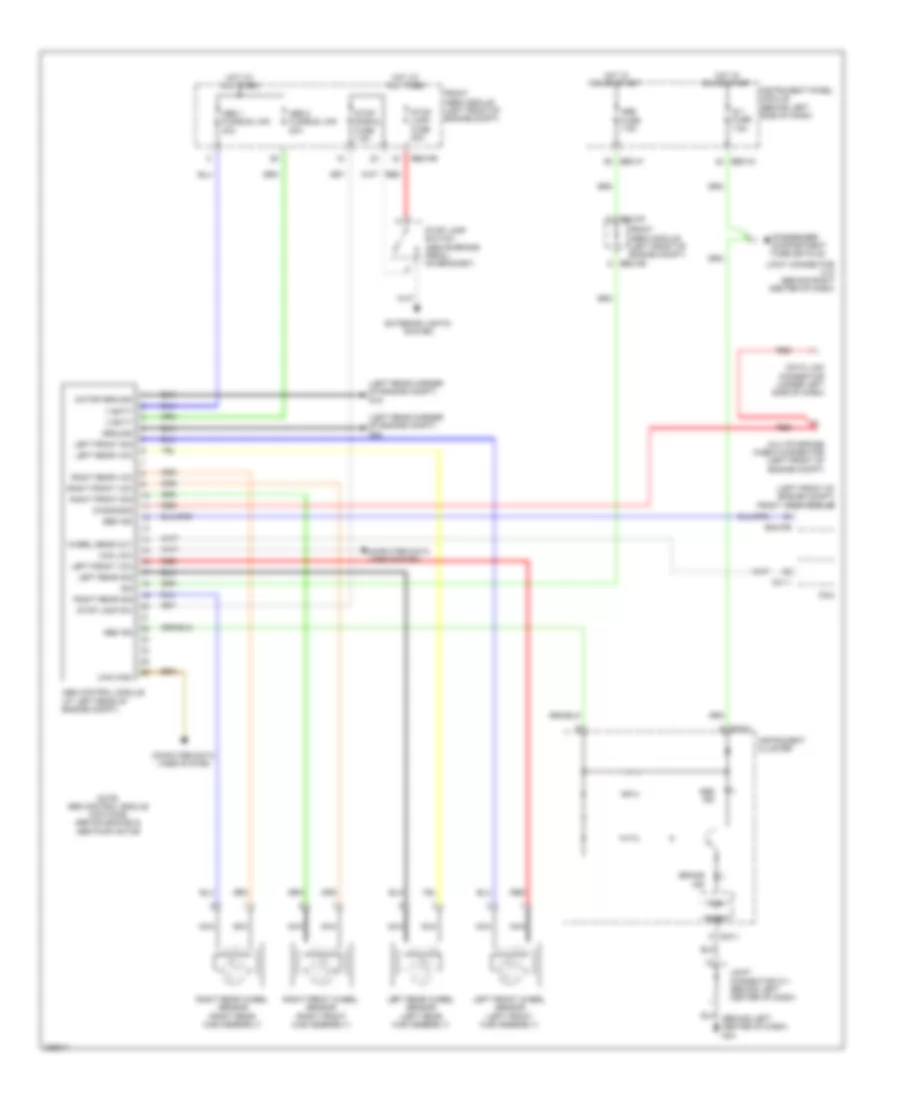 Anti lock Brakes Wiring Diagram without ESC for Hyundai Entourage GLS 2008