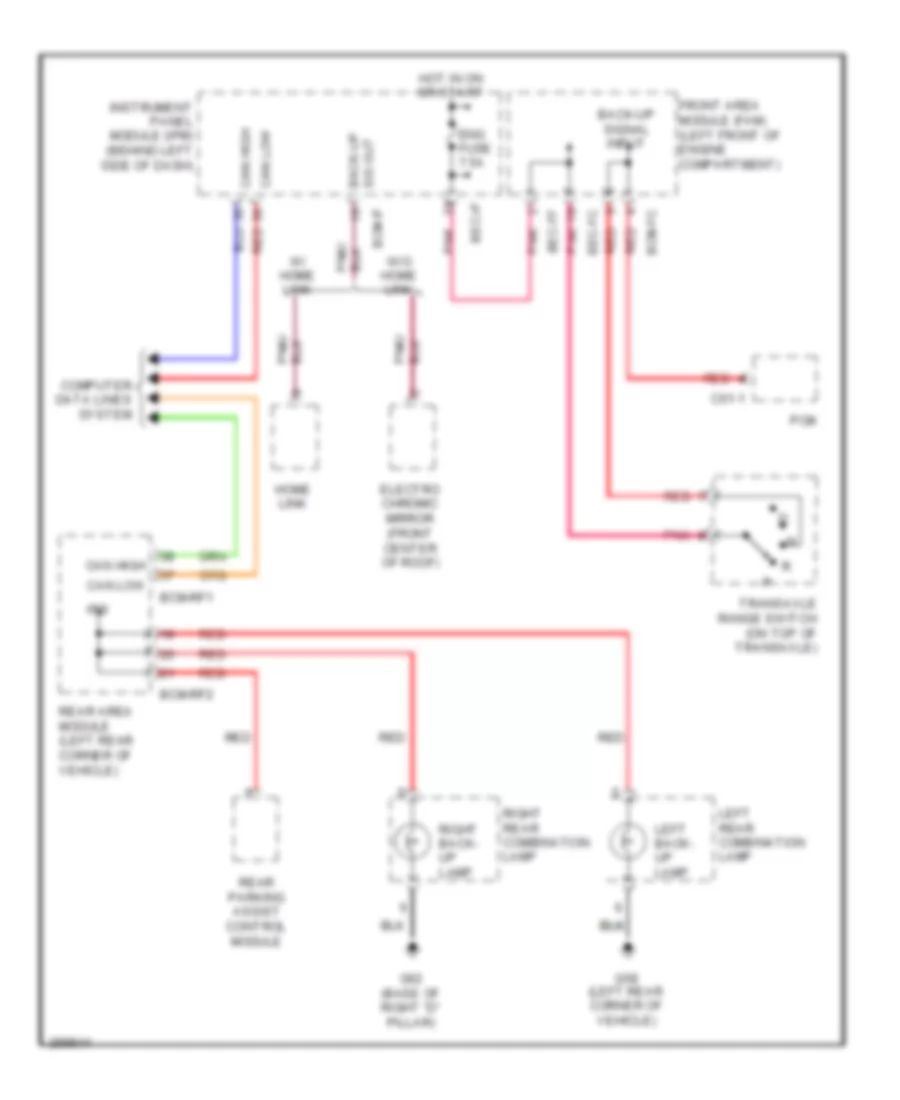 Backup Lamps Wiring Diagram for Hyundai Entourage GLS 2008