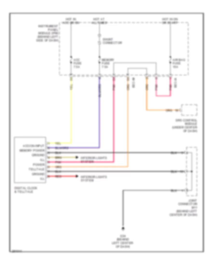 Clock Wiring Diagram for Hyundai Entourage GLS 2008