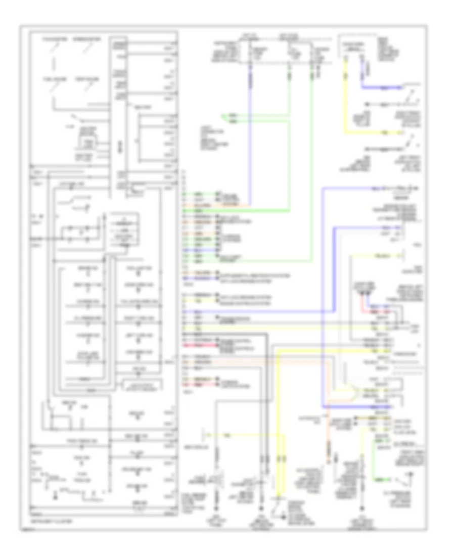 Instrument Cluster Wiring Diagram without Super Vision for Hyundai Entourage GLS 2008