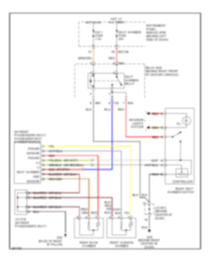 Passenger Heated Seat Wiring Diagram for Hyundai Entourage GLS 2008