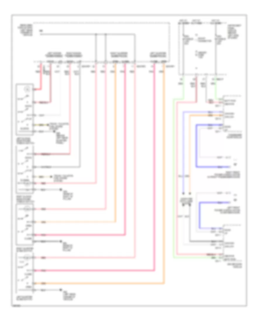 Power Windows Wiring Diagram 2 of 2 for Hyundai Entourage GLS 2008