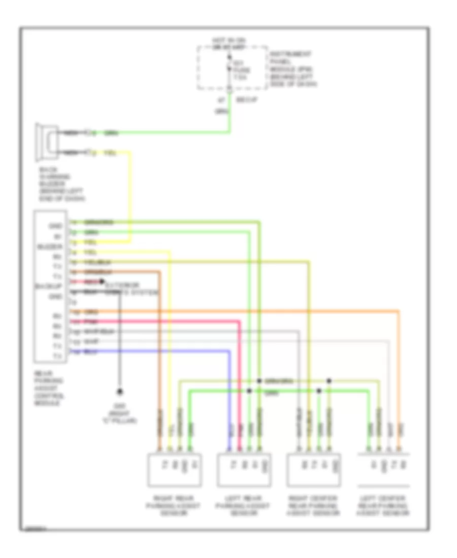 Parking Assistant Wiring Diagram for Hyundai Entourage Limited 2008