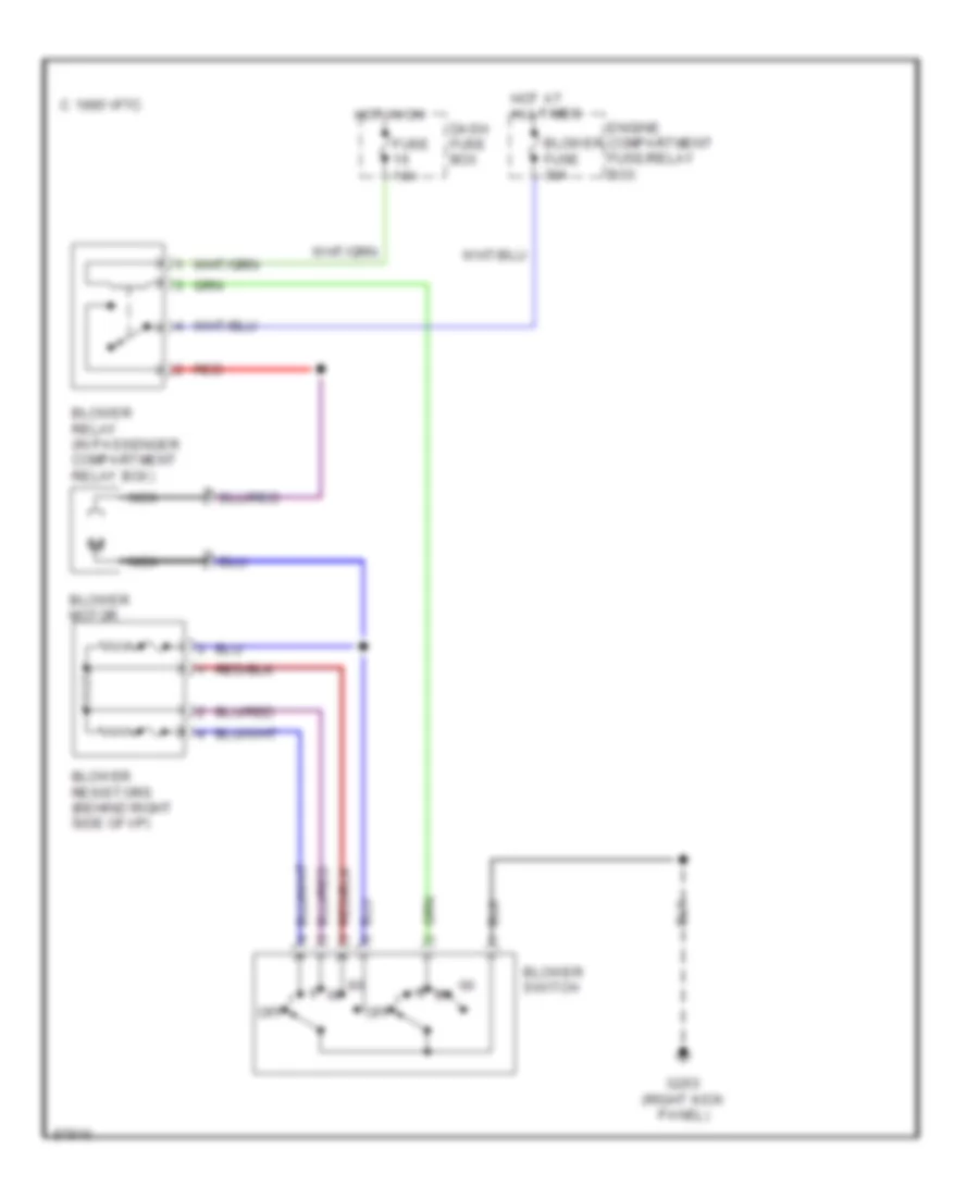 Heater Wiring Diagram for Hyundai Accent GL 1997
