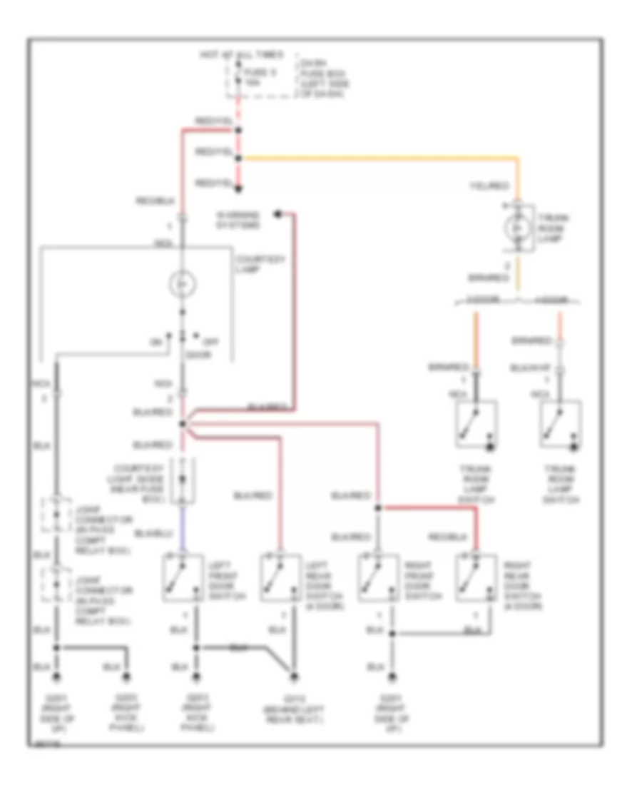 Courtesy Lamps Wiring Diagram for Hyundai Accent GL 1997