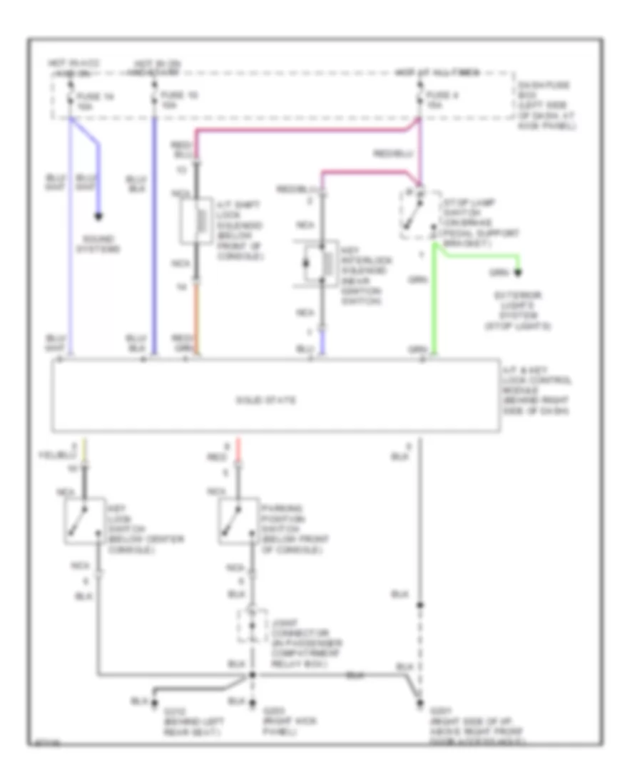 Shift Interlock Wiring Diagram for Hyundai Accent GL 1997