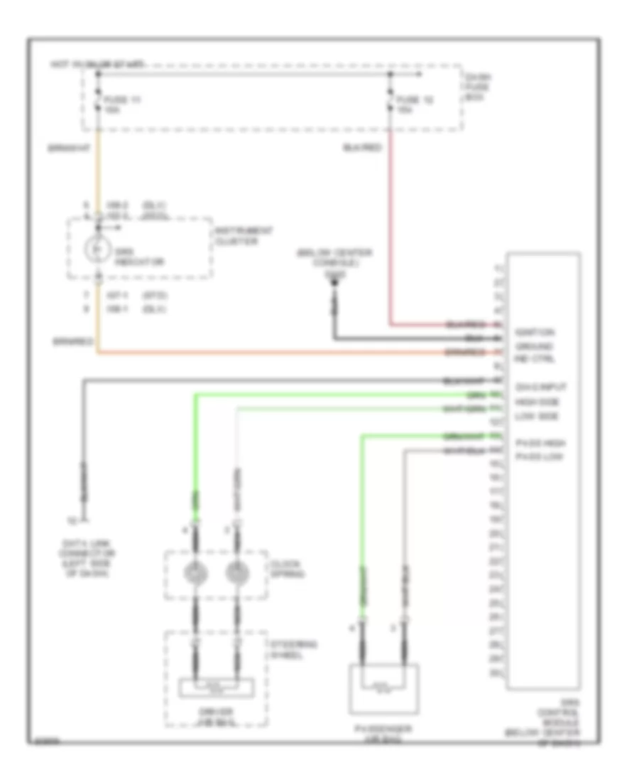 Supplemental Restraint Wiring Diagram for Hyundai Accent GL 1997
