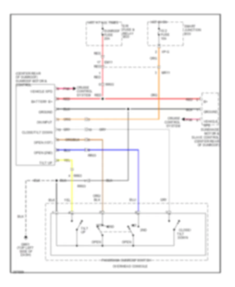 Power Top Sunroof Wiring Diagram for Hyundai Veloster 2013