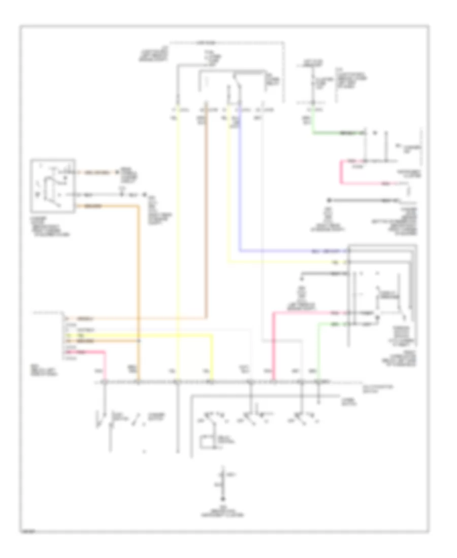 Электросхема передних стеклоочистителей дворников и омывателя лобового стекла для Hyundai Santa Fe SE 2008
