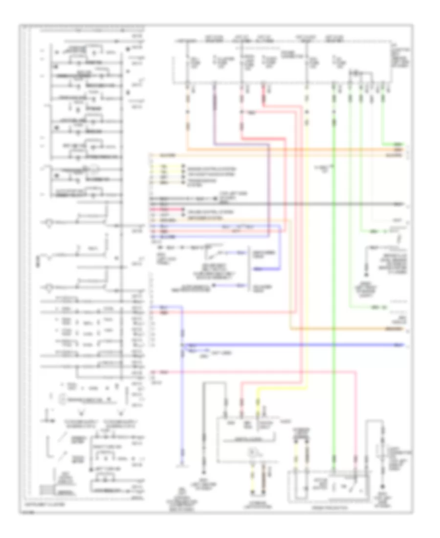 Instrument Cluster Wiring Diagram, with Super Vision (1 of 2) for Hyundai Accent GLS 2014