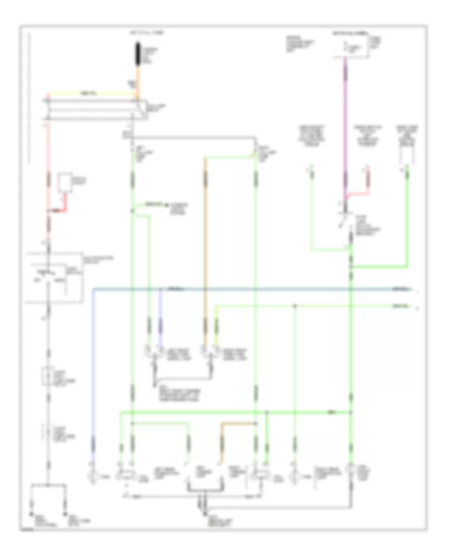Exterior Lamps Wiring Diagram 1 of 2 for Hyundai Accent L 1997