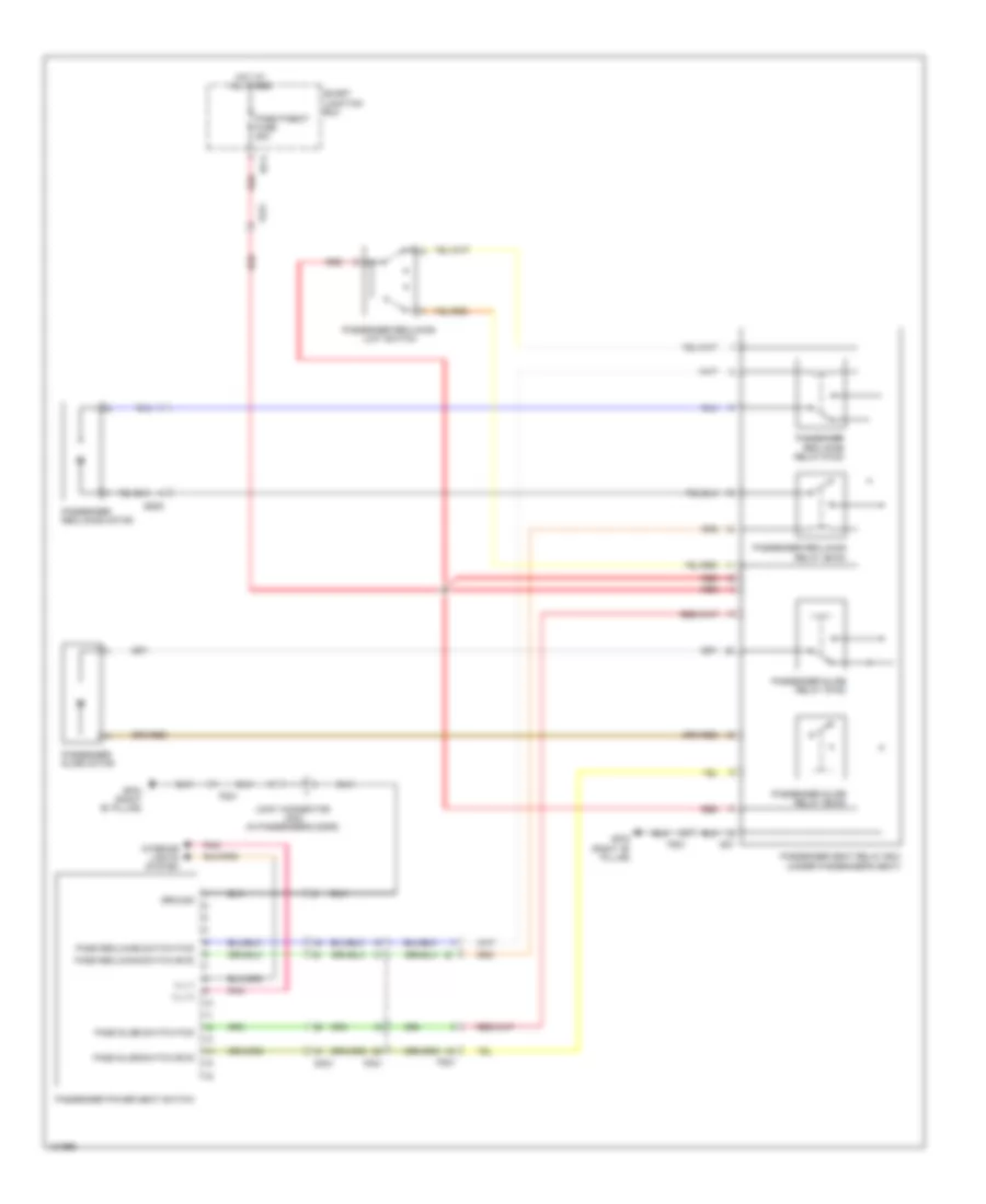 Passenger Power Seat Wiring Diagram, 4-Way for Hyundai Azera 2014