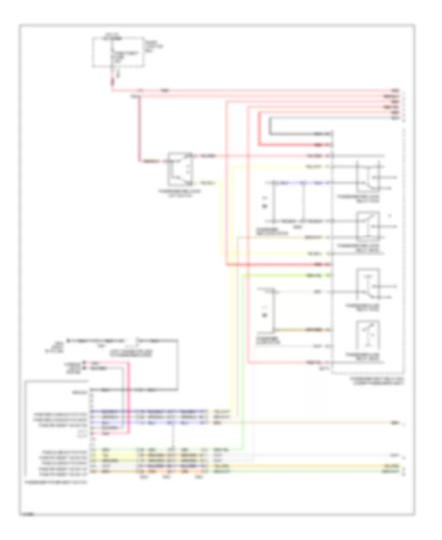 Passenger Power Seat Wiring Diagram, 8-Way (1 of 2) for Hyundai Azera 2014