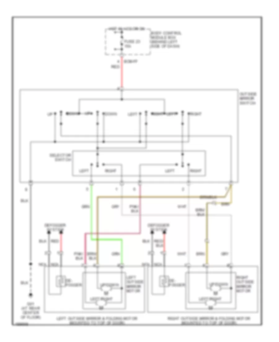 Power Mirror Wiring Diagram for Hyundai Tiburon 2004