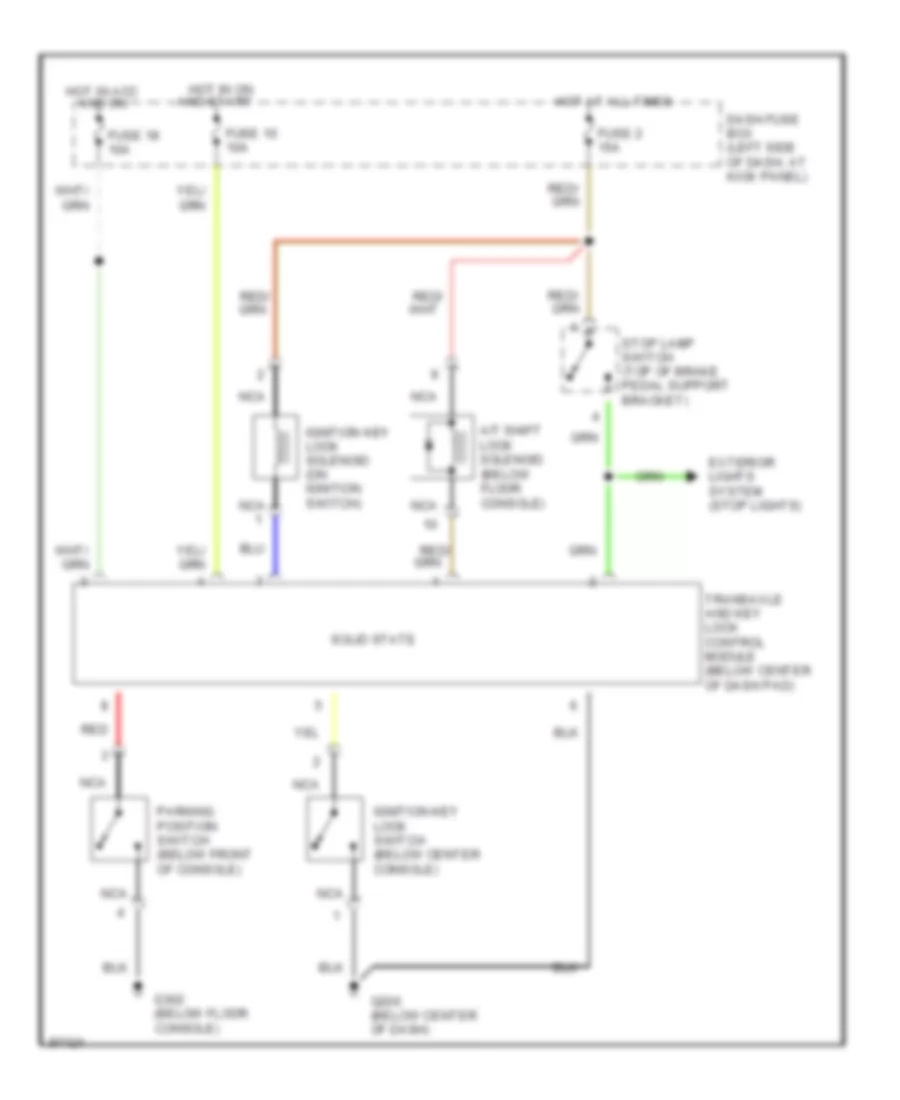 Shift Interlock Wiring Diagram for Hyundai Sonata GL 1997