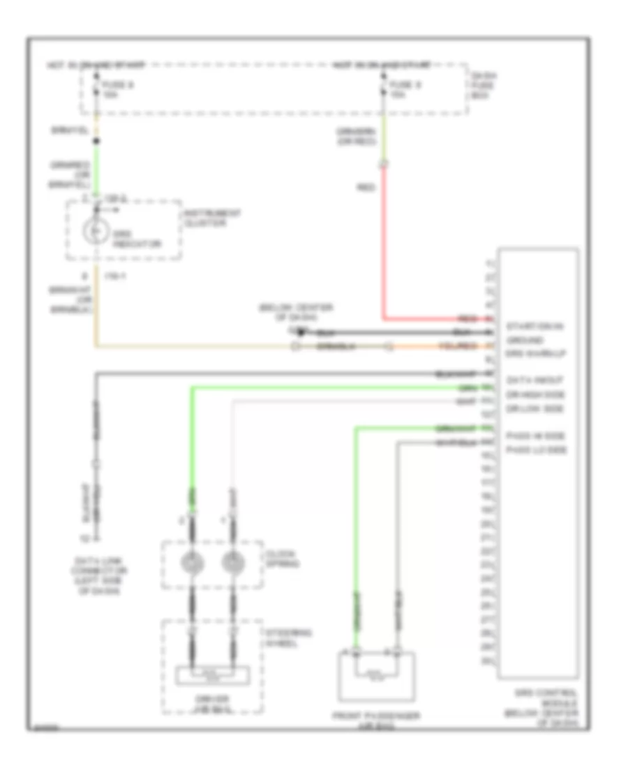 Supplemental Restraint Wiring Diagram for Hyundai Sonata GL 1997