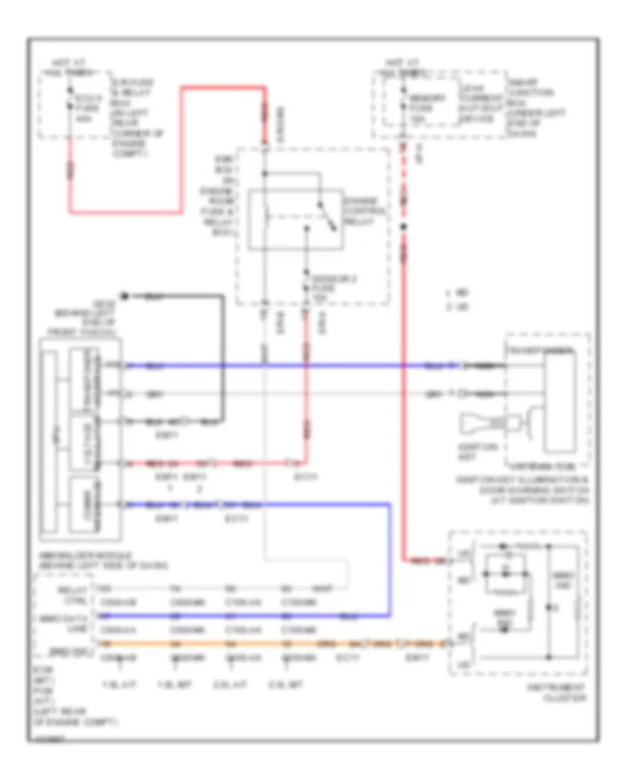 Immobilizer Wiring Diagram, without Smart Key System for Hyundai Elantra Limited 2014
