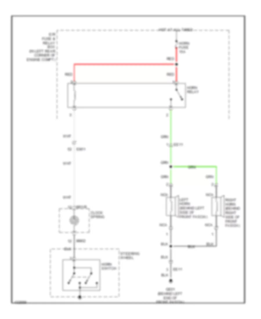 Horn Wiring Diagram for Hyundai Elantra Limited 2014