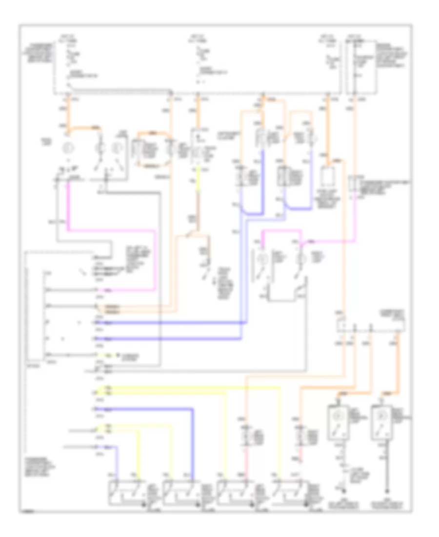 Courtesy Lamps Wiring Diagram, without Sunroof for Hyundai XG350 2004