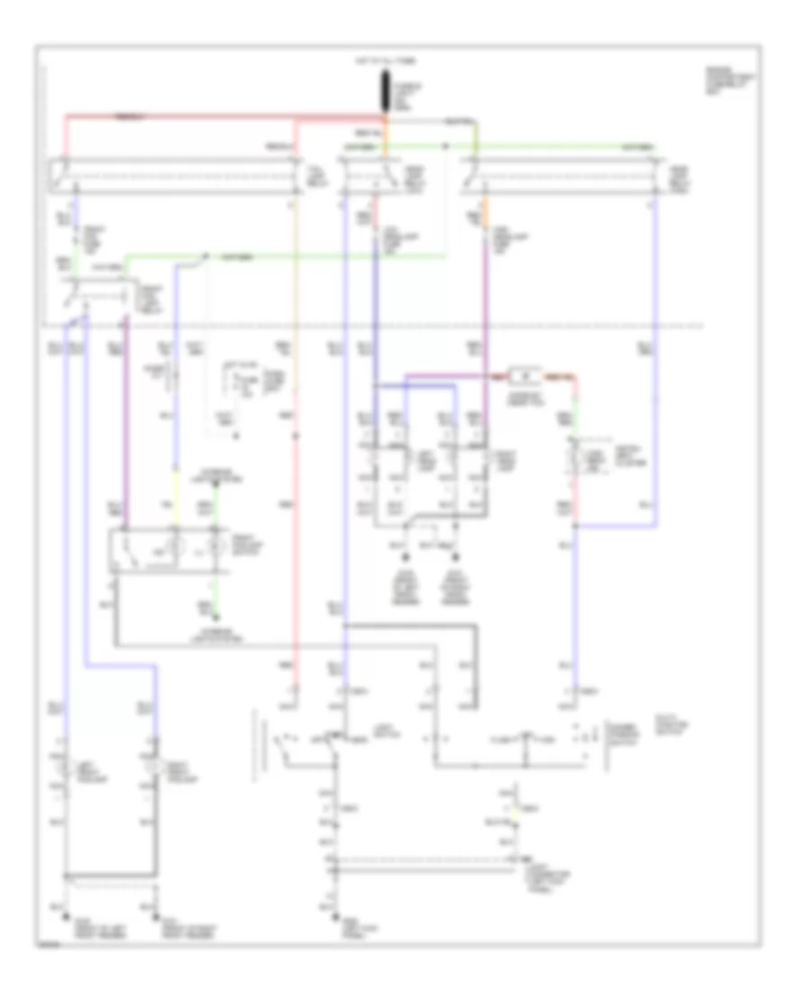 Headlamps Fog Lamps Wiring Diagram without DRL for Hyundai Tiburon 1997