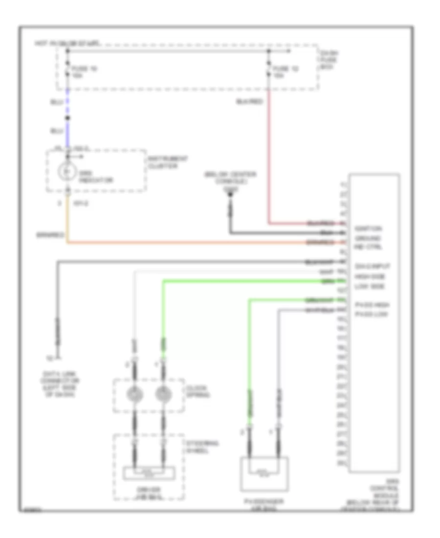 Supplemental Restraint Wiring Diagram for Hyundai Tiburon 1997