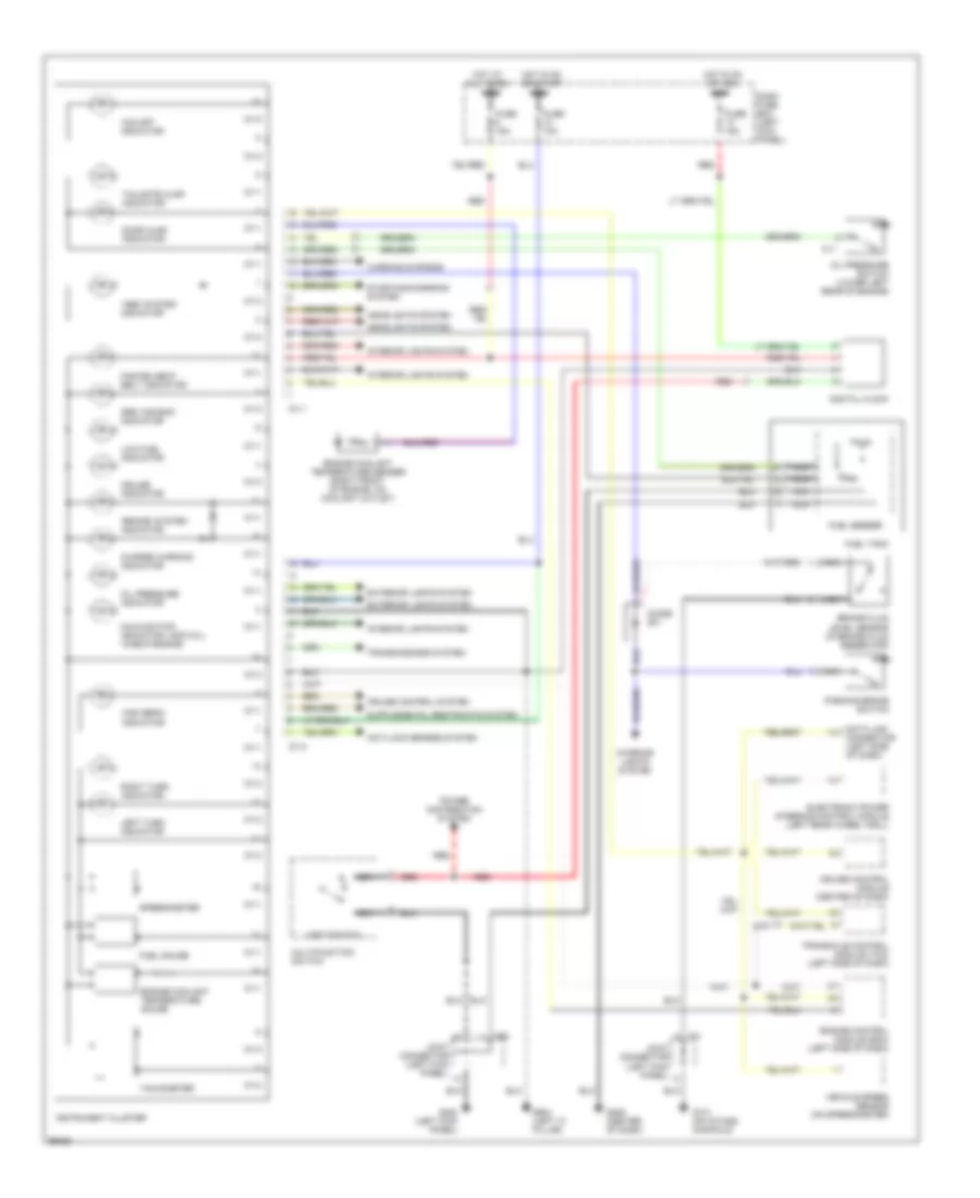 Instrument Cluster Wiring Diagram for Hyundai Tiburon FX 1997