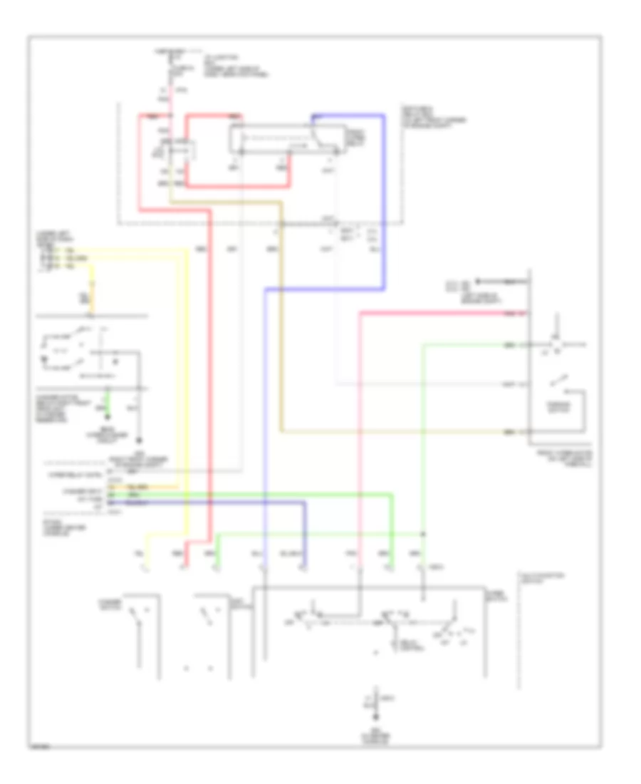 Электросхема передних стеклоочистителей дворников и омывателя лобового стекла для Hyundai Tucson GLS 2008
