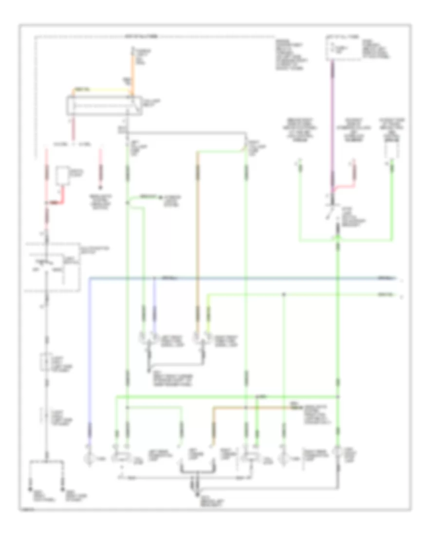 Exterior Lamps Wiring Diagram (1 of 2) for Hyundai Accent GL 1998