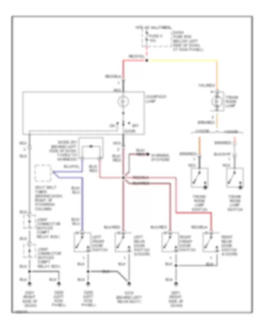 Courtesy Lamps Wiring Diagram for Hyundai Accent GL 1998