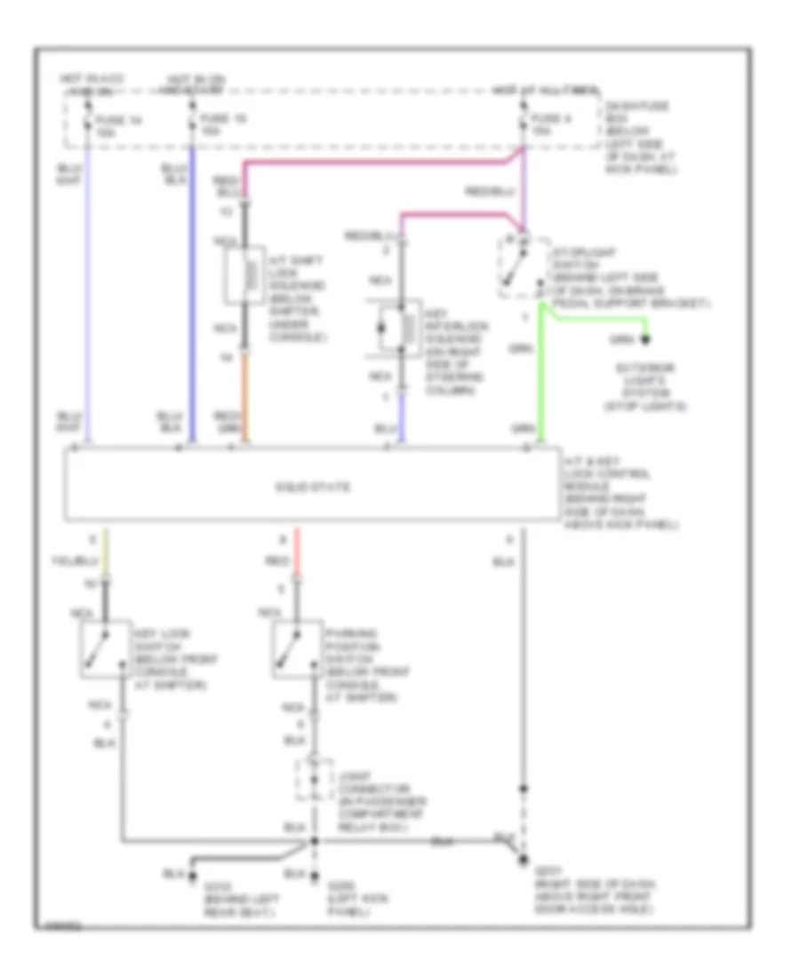 Shift Interlock Wiring Diagram for Hyundai Accent GL 1998