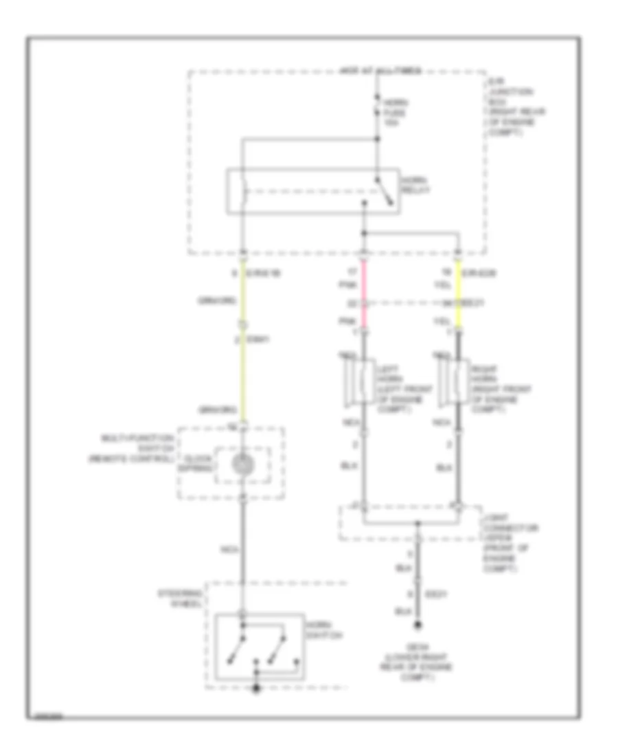 Horn Wiring Diagram for Hyundai Genesis 3.8 2014