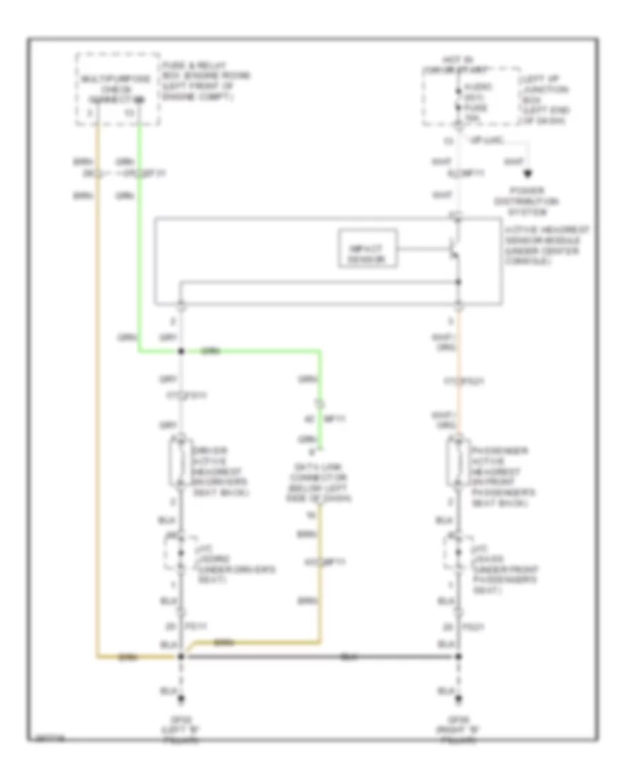 Electronic Active Headrest Wiring Diagram for Hyundai Genesis 3 8 2014