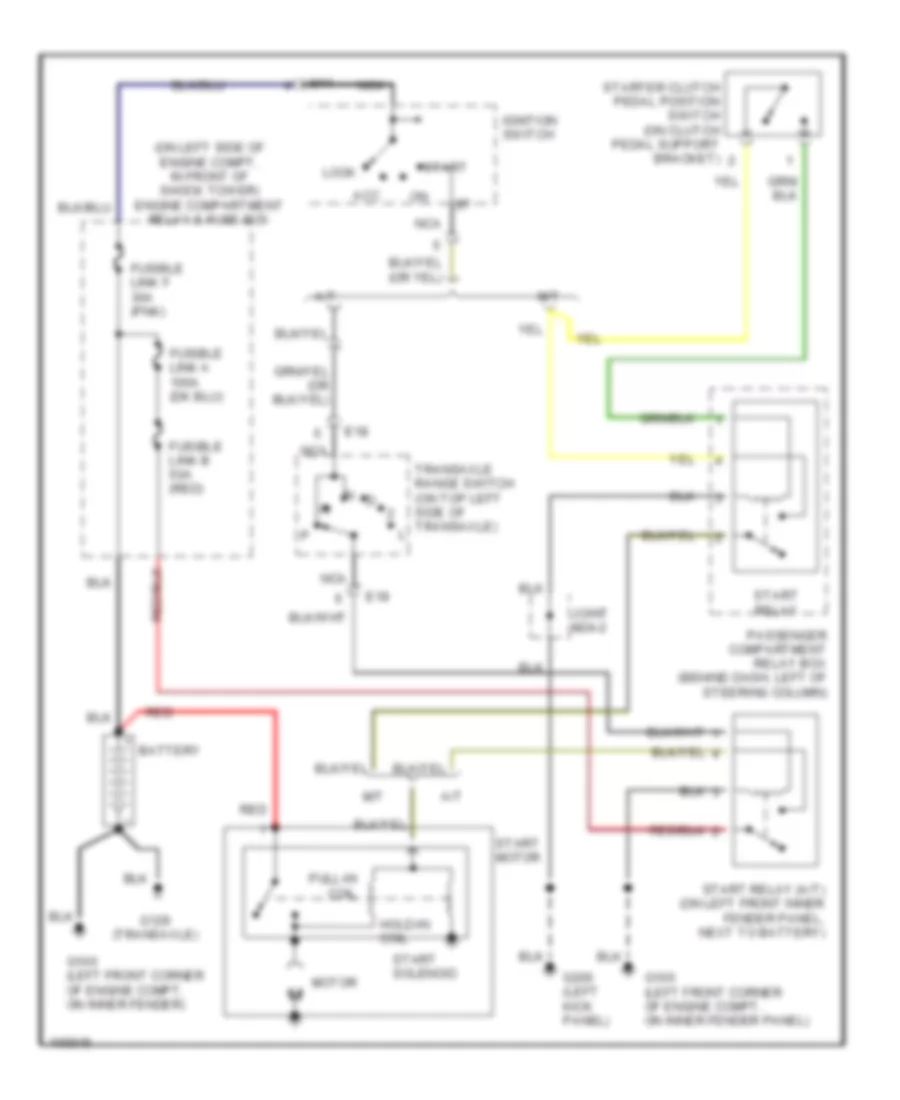 Starting Wiring Diagram for Hyundai Accent GS 1998