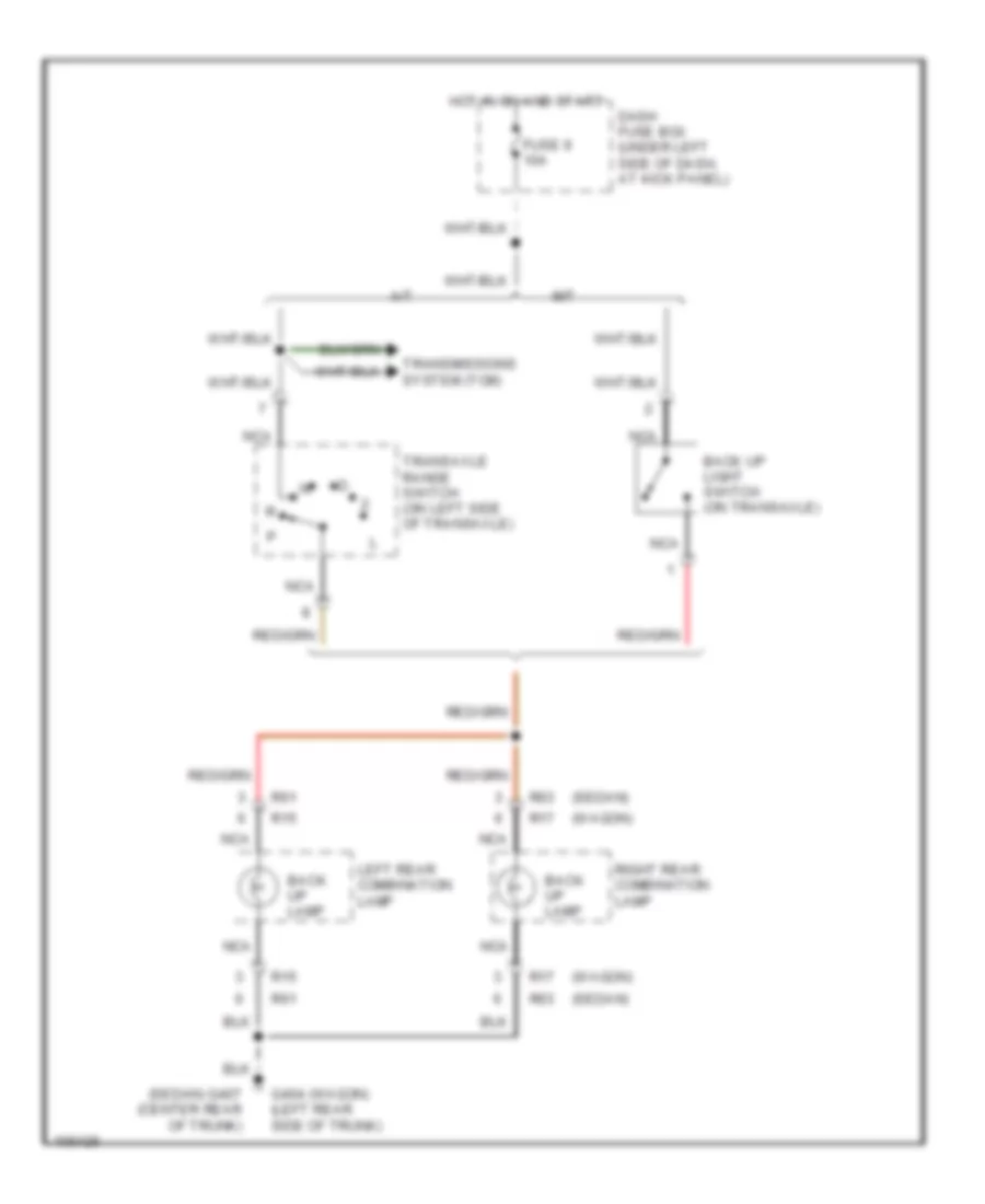 Back up Lamps Wiring Diagram for Hyundai Elantra 1998