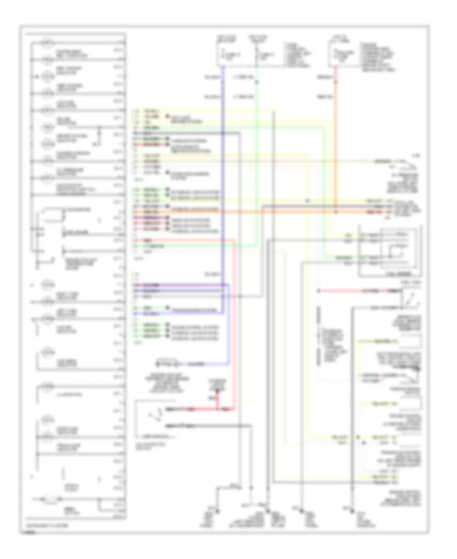 Instrument Cluster Wiring Diagram with Tachometer for Hyundai Elantra 1998