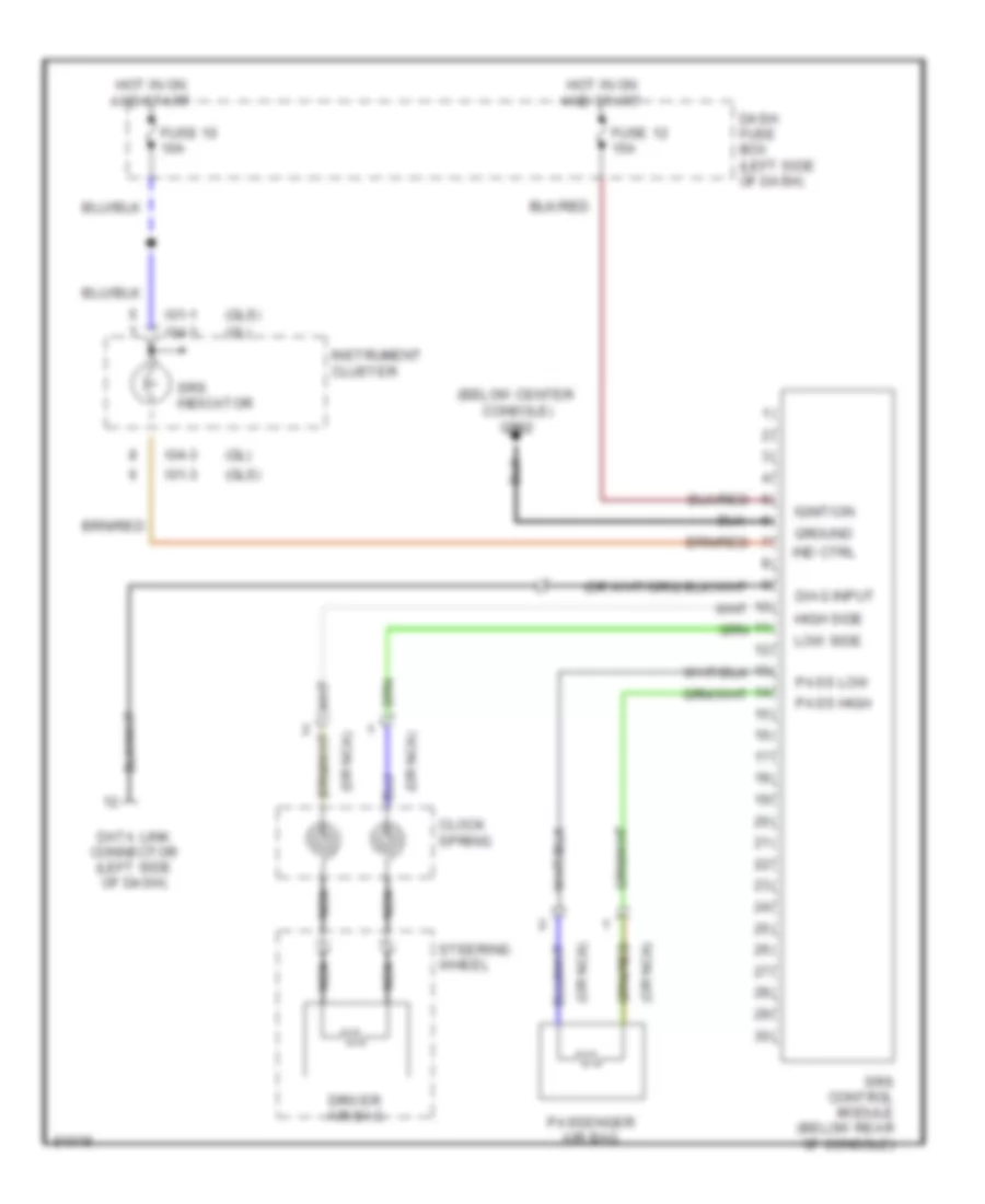 Supplemental Restraint Wiring Diagram for Hyundai Elantra GLS 1998